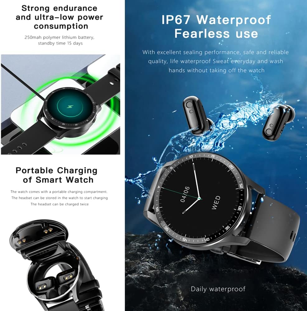 X7 2 in 1 Smart Watch With Bluetooth Earphone