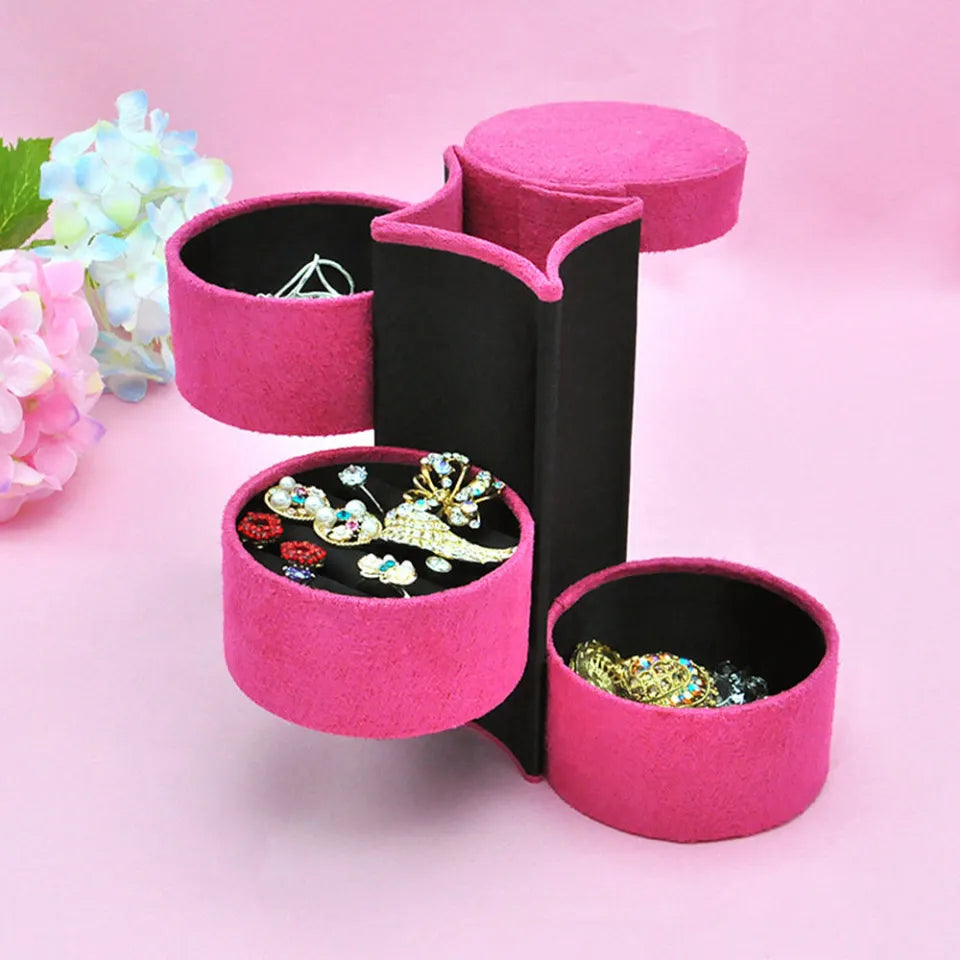 Schellen 3 Layers Portable Rotating Jewellery Box