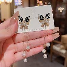 Elegant Long Pearl Tassel Chain Pendant Party Jewelry